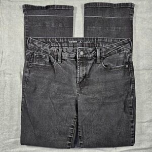 Old Navy Mid Rise‎ Bootcut Jeans Womens 6 Short Black Wash Stretch Denim